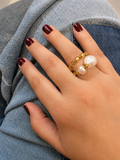 Gold Pearls Rings