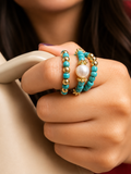 Blue & Pearls Ring