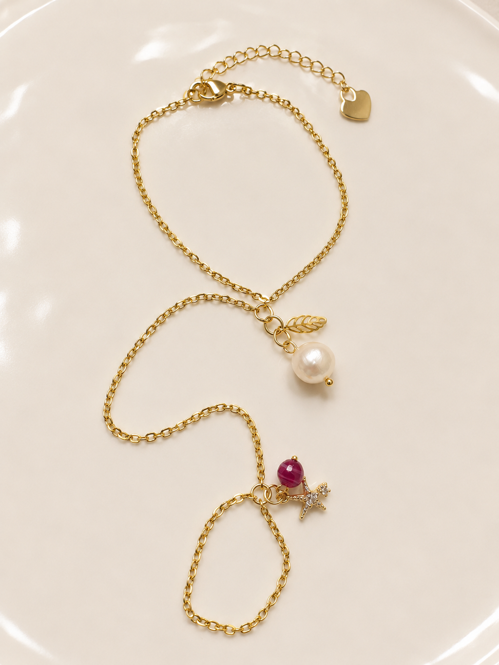Pink Star Pearl Hand Chain