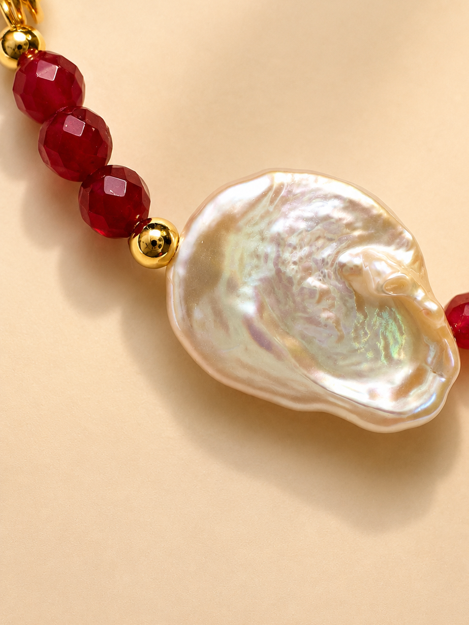 Ruby Pearl Bracelet