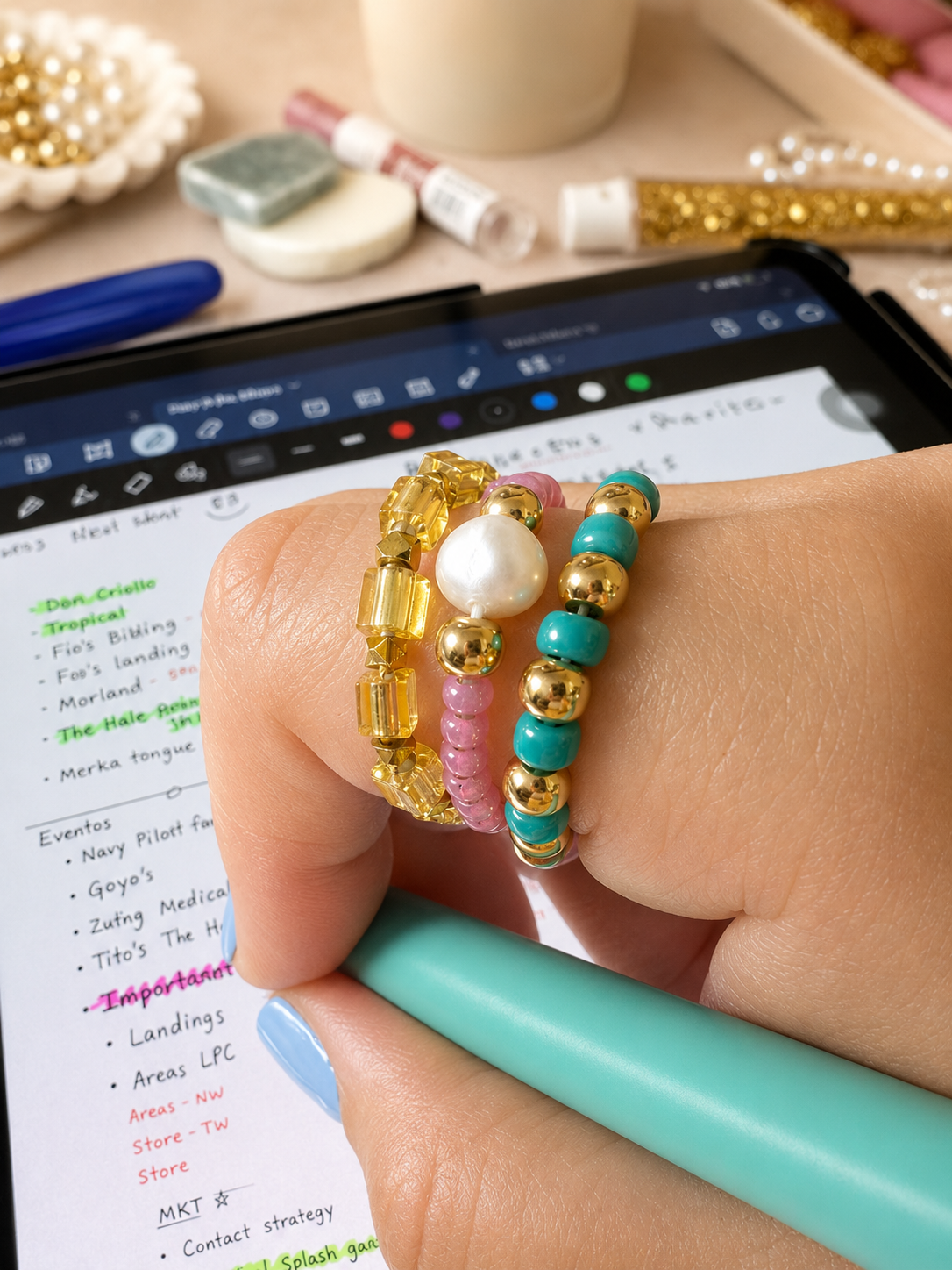 Tri-Color Ring Set