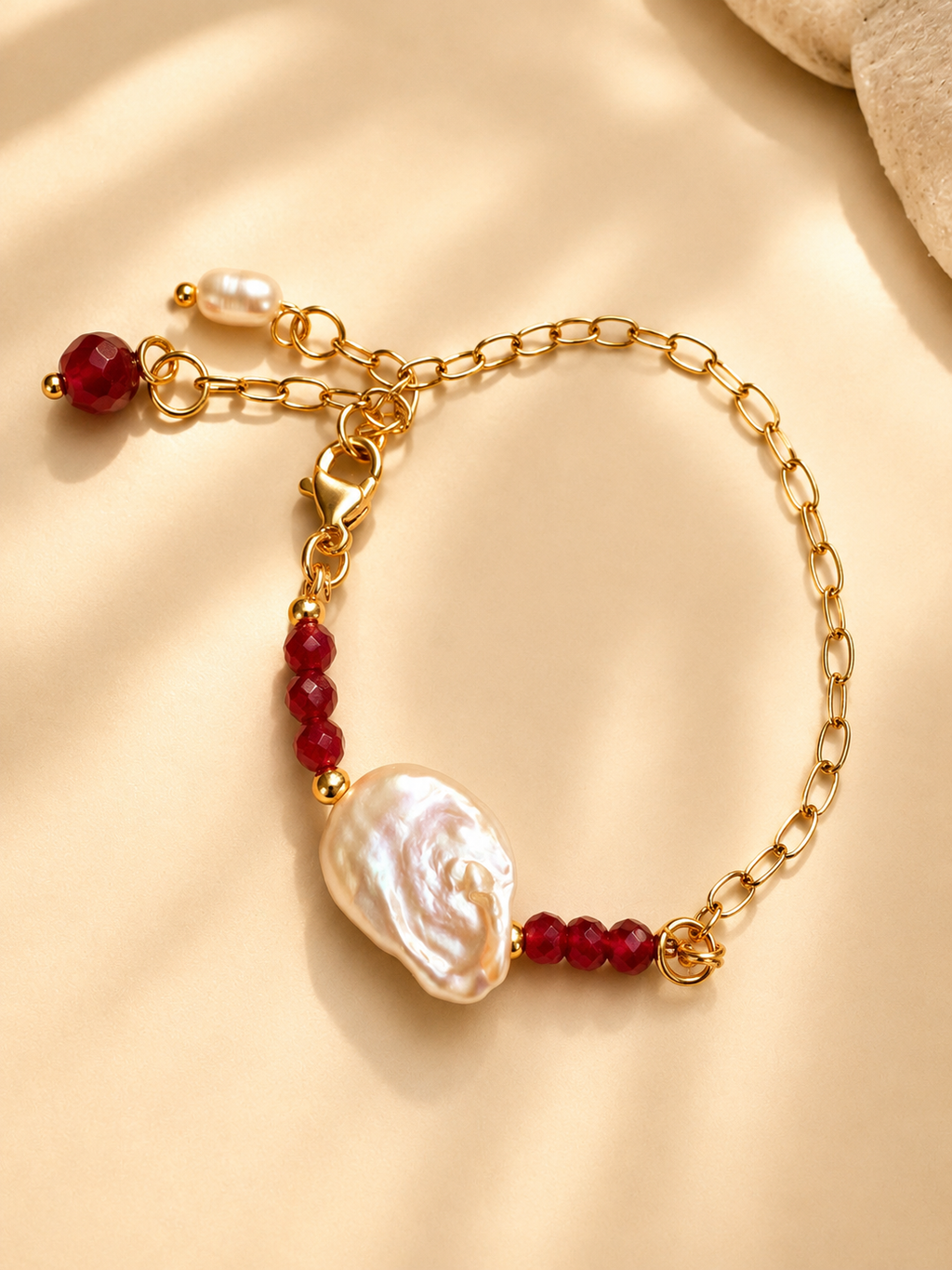 Ruby Pearl Bracelet