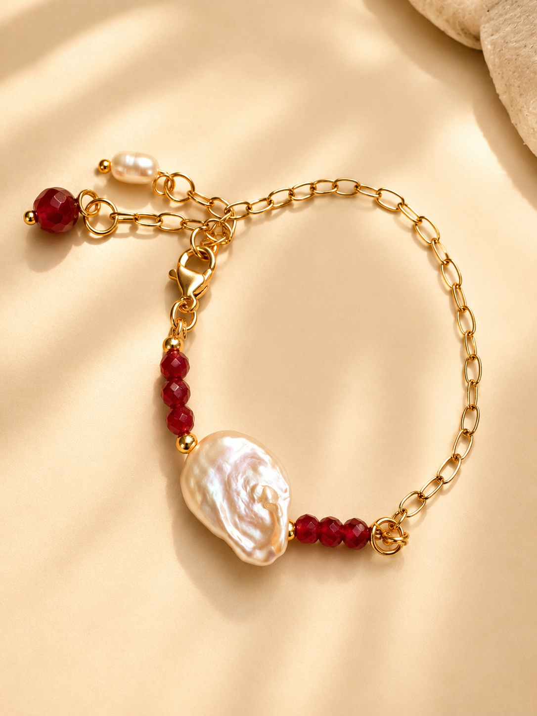 Ruby Pearl Bracelet