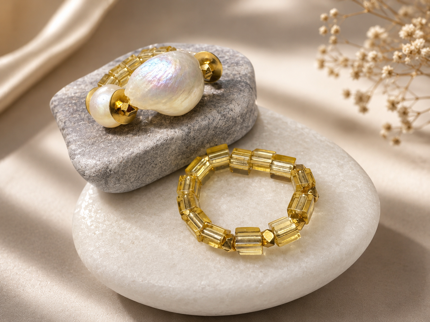 Gold Pearls Rings
