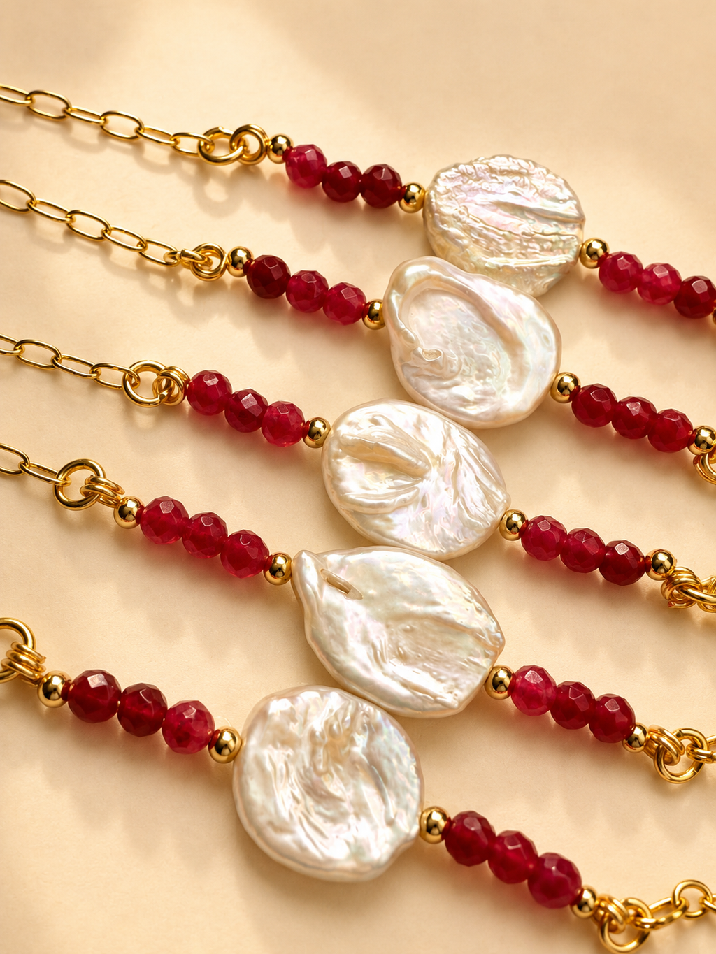 Ruby Pearl Bracelet