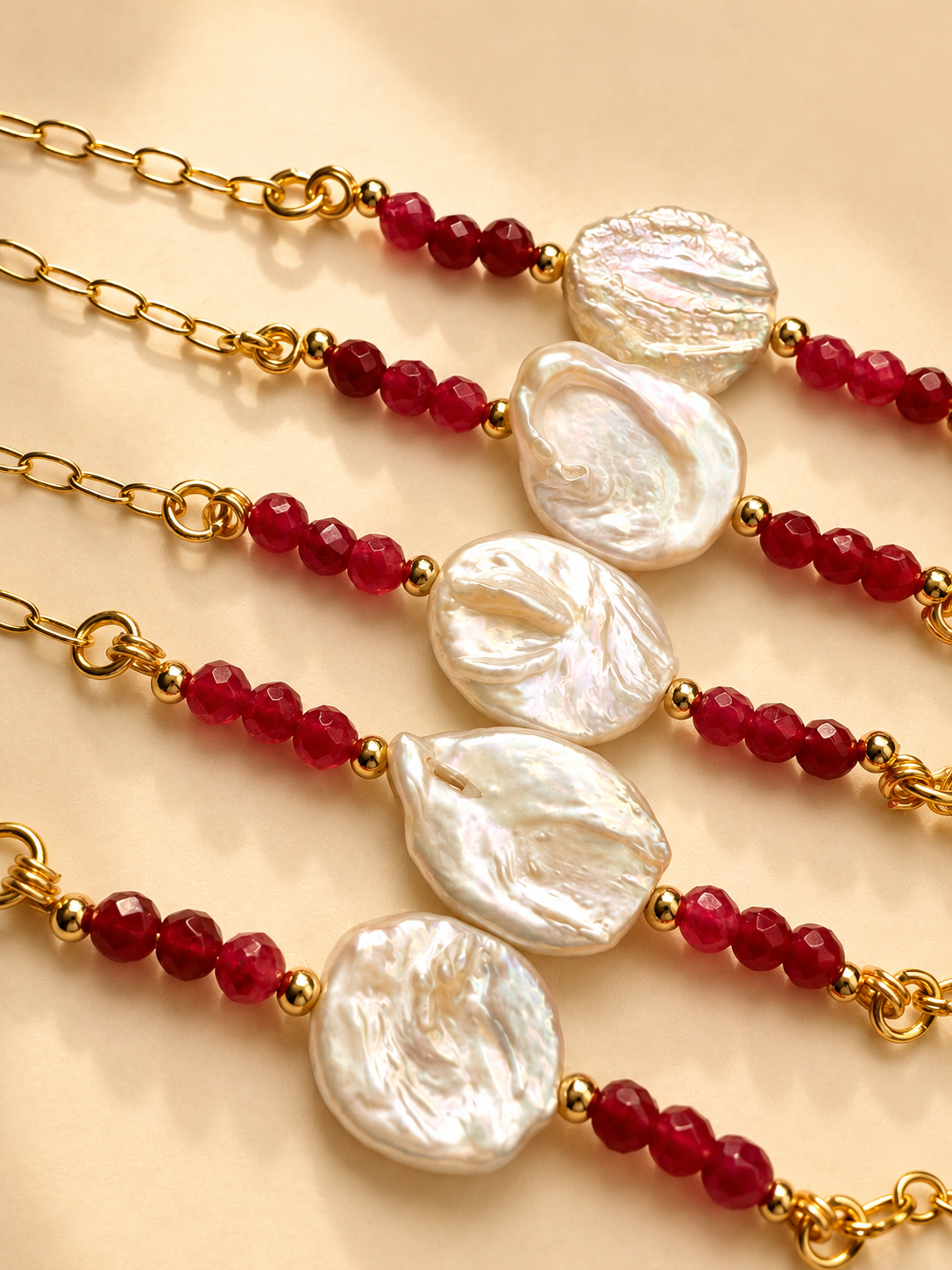 Ruby Pearl Bracelet