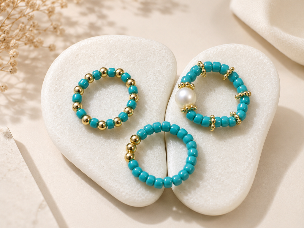 Blue & Pearls Ring