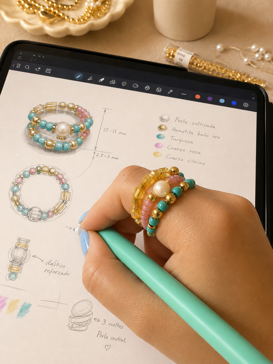 Tri-Color Ring Set