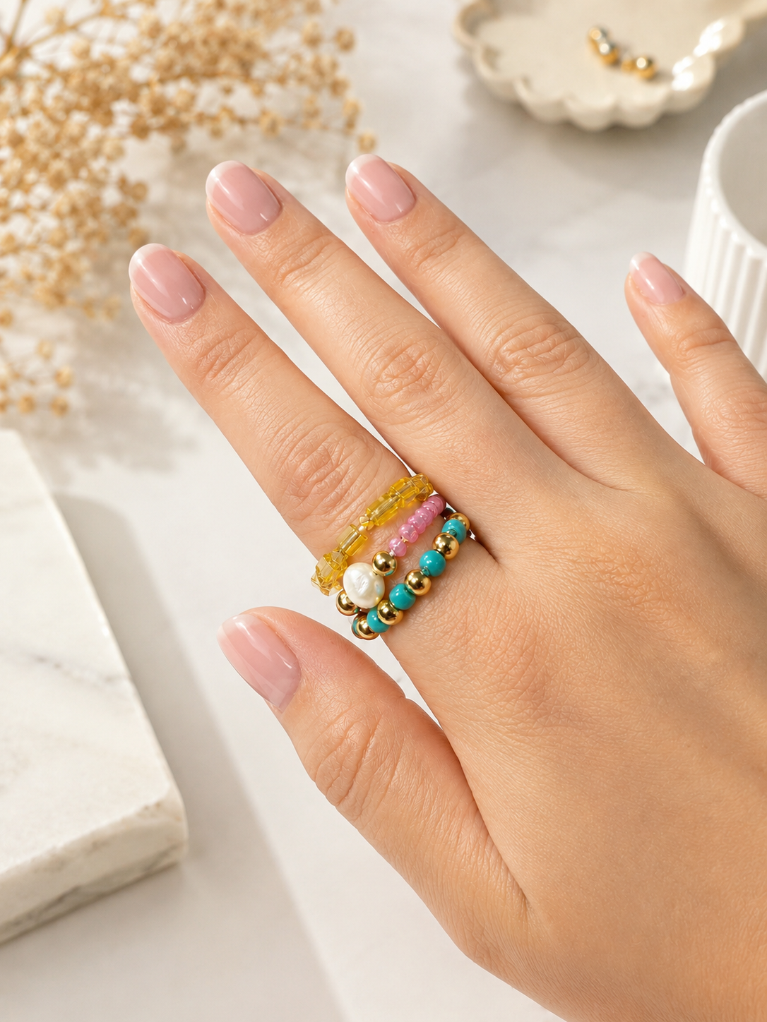 Tri-Color Ring Set