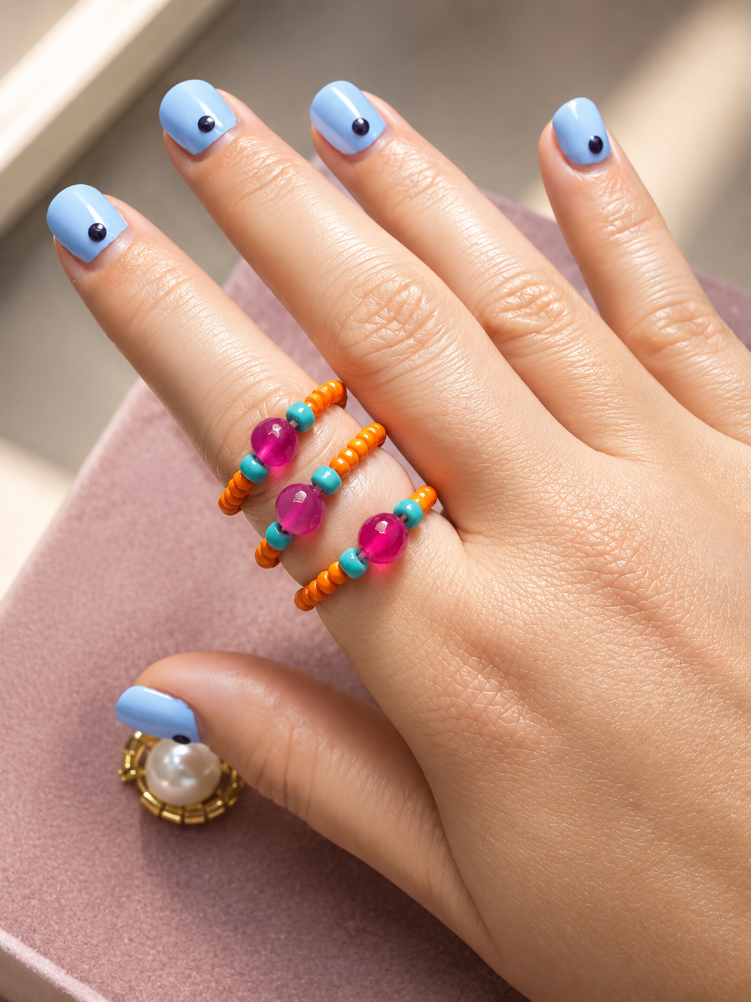Pink Elastic Rings