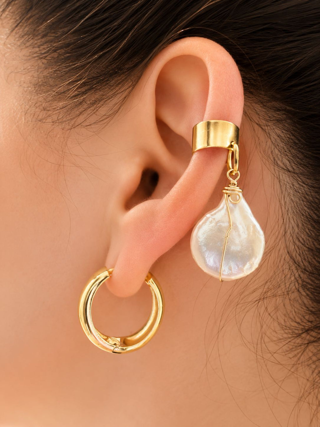 Pearl Drop Ear Cuff (1)
